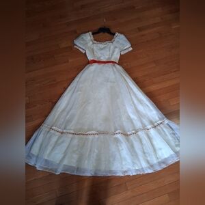 Vintage Prairie Style NADINE empire Waist Embroidered Lace Trim